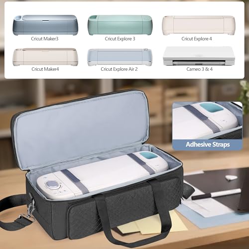Carrying Case with Cutting Mat Pocket for Cricut Maker 4/3, Black - view 6