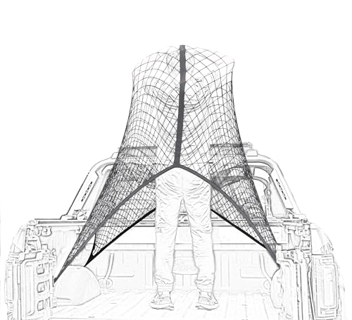 Highly Elastic Cargo Net, Simple Truck Bed Cargo Mesh Organizer, Suitable for 5ft - 6ft Standard Bed Trucks, 4'x4' Stretches to 7'x7' (Single Layer)