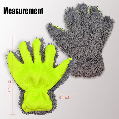 Car Wash Mitt,Microfiber Scratch Free,Detailing Cleaning Gloves,2Pack - view 3