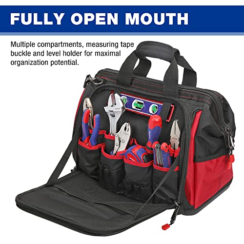 16" Top Wide Mouth Tool Bag with Water Proof Rubber Base, Multi-Compartment, 46 Pockets, For Tool Organizer & Storage, W081122A - view 4