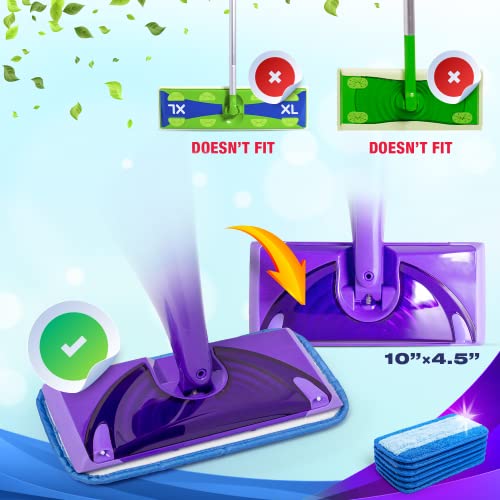 Reusable Mop Pads for Swiffer WetJet Mops (4 Pack), Blue - view 2