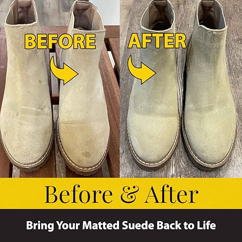 Suede Shoe Cleaner Kit (2 Pack) - Includes Nylon Bristle Brush & Dry Cleaning Bar for Suede & Nubuck - Color Safe Stain Eraser Restore Nap Finishes on Suede Shoes, Boots, Jackets, Couch - view 6