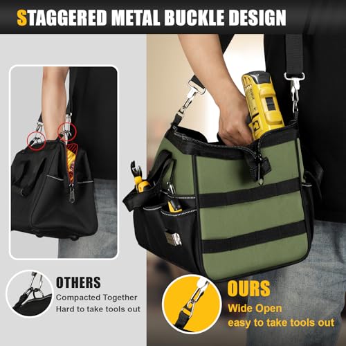 Heavy Duty Tool Bag 15Inch, 16-Pocket Portable Empty Tool Box Organizer - view 6