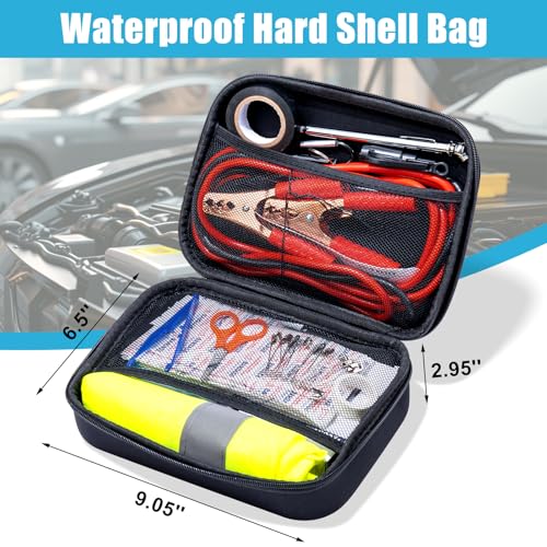 Car Roadside Emergency Kit, Portable Car Safety Kit Car Kits for Emergency, Black - view 3