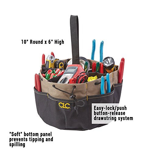 CLC 1148 Drawstring Bucket Bag, 18 Pocket, Black - view 2