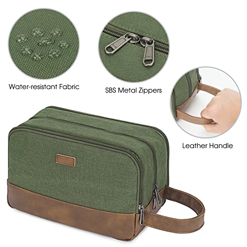 Travel Toiletry Bag for Men, Canvas Shaving Dopp Kit - view 4