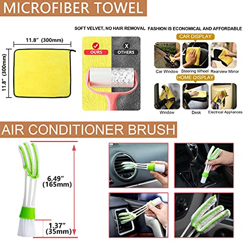 12Pcs Car Wheel & Tire Brush Kit,Including 17inch Long Wheel Brush,Short Handle Tire Brush,5pcs Boar Hair Detailing Brushes Kit & 3pcs Wire Brushes for Cleaning Car Wheels & Interior Exterior - view 5