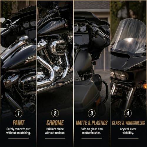 Wash&Shine 66 Pro System Motorcycle & Car Cleaning Kit - Waterless or Wet Wash for Bikes, Cars & RVs,16 oz Cleaner + 64 oz Refill Jug, NanoGloss Shield SiO₂ Ceramic Spray, 2 Microfiber Towels. - view 4