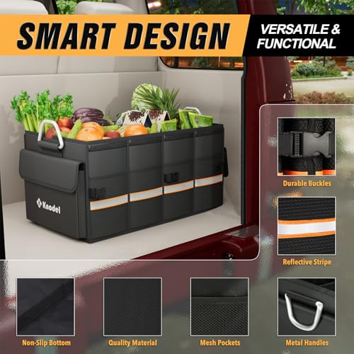 Car Trunk Organizer, Car Organizer With Lid, Heavy Duty Collapsible Trunk Storage for SUV, Truck, Cargo Trunk Organizer with Lid (Medium, Black) - view 2