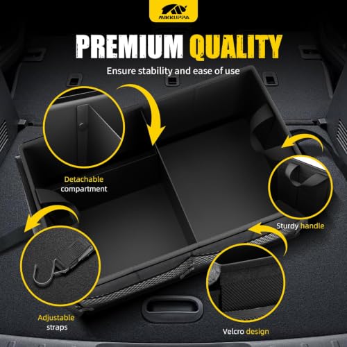 Trunk Organizer with Lid - 65L Collapsible Car Organizer, Black - view 5