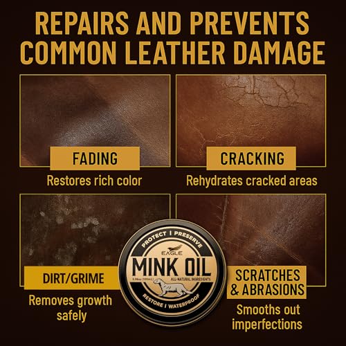 4-in-1 Mink Oil Leather Conditioner Kit – 3.52oz Waterproof Paste with Horsehair Brush, Sponge & Microfiber Cloth – Leather Cleaner & Protector for Boots, Shoes, Jackets, Saddles & Bags - view 5