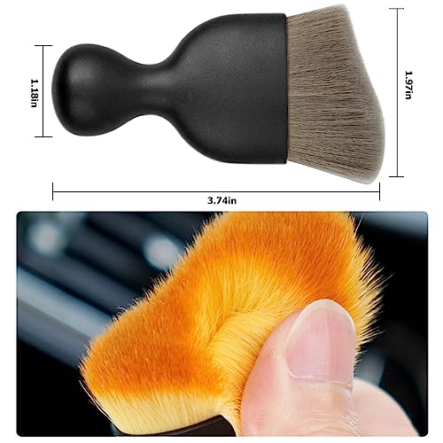 Car Interior Detailing Brush, Auto Soft Hair Cleaning Brushes, Scratch Free Curved Dirt Dust Collectors, Removal Tool for Vehicle Dashboard Air Conditioner Vents Leather (Grey/1PCS) - view 2