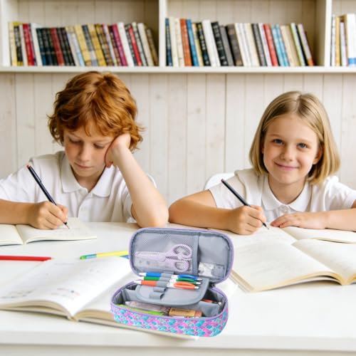 Kids Pencil Case for Girls-Soft Zipper Large Capacity Pencil Pouch for Girls Pencil Case for School Pencil Bag for Toddler (Purple Mermaid) - view 7