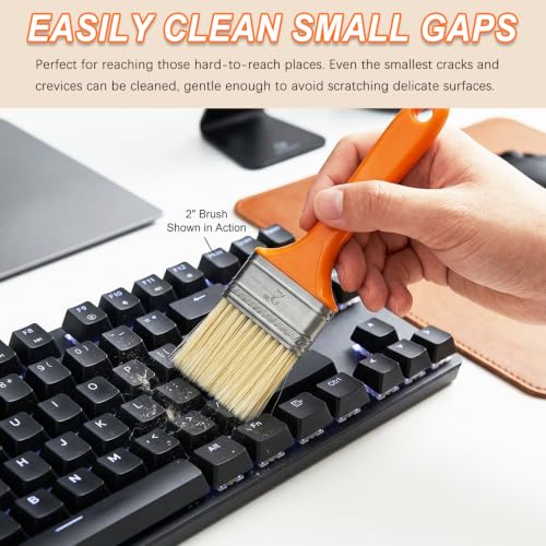 3 Pack Microfiber Duster Brush, Soft Bristles Detailing Brush Dusting Tools, Cleaning Brushes Duster for Auto Interior, Automotive Dashboard, Arts and Crafts, Digital Product, Keyboard - view 5