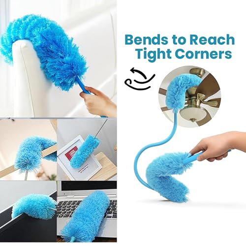 Microfiber Duster - 22'' Ceiling Fan Cleaner Duster, Dust Brush for Cleaning Window Blinds, Ceiling Fans, Furniture & Cars, Reusable Dust Remover Wand, Washable & Flexible Duster - view 4