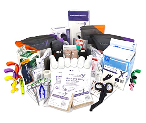 Lightning X Small First Responder EMT EMS Trauma Bag Stocked First Aid Fill Kit B (Fluorescent Yellow) - view 5