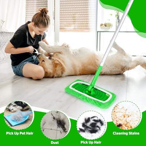 Reusable Microfiber Mop Pads Compatible with Swiffer Sweeper, 3 Pack Dry Sweeping Cloths & Wet Mopping Cloths, Washable Pads for Hardwood Floor Cleaning (Mop is Not Included) - view 6