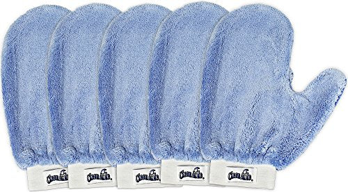 Microfiber Terry Weave Dusting & Polishing Mitt, Lint-Free, Scratch-Free, Ultra-Soft, for Home Cleaning & Auto Detailing, 5-Pack