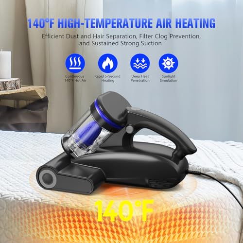 Mattress Vacuum with UV-C Light,Bed Vacuum Cleaner for Sofa,Crib,Couch - view 4