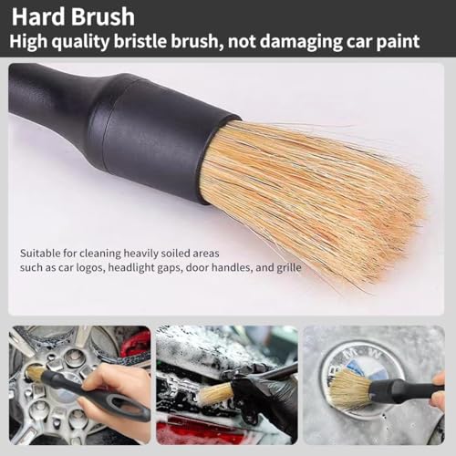 QioTceen Car Detailing Brush Set - 4-Piece Kit for Interior & Exterior Cleaning - Premium Car Wash Brush for Professional Results ﻿car Duster Interior - view 3