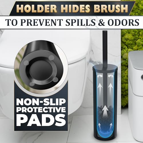 Black Toilet Brush and Holder Set, Matte Black Toilet Bowl Cleaner Brush - view 5