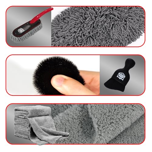 Car Interior Detailing Kit - Red Duster, Black Brush, Towel - view 5