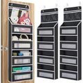 2 Pack 5-Shelf Over Door Organizer, Upgrade Hanging Storage with Clear Window, 50 lbs Load Storage Organizer for Bedroom, Bathroom, Nursery, Baby Kids Toys, Diapers, Pantry, Black