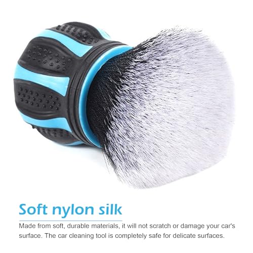 Car Detailing Brush, Ultra Soft Tire Shine Brush with Storage Rack, Interior Cleaning Tool, Universal Beauty Tools for Most Cars (Blue) - view 5