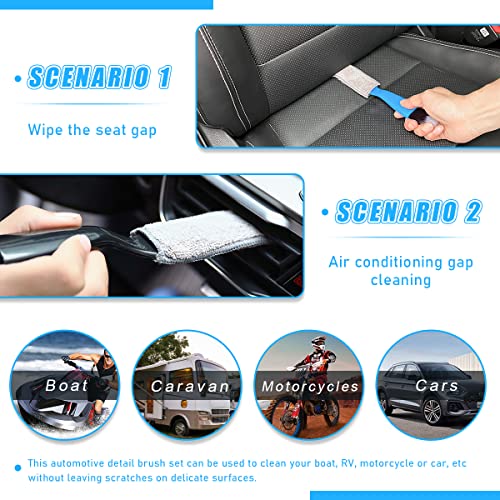 2 PCS Double Head Brush for Car Clean, Soft Auto Interior Duster Detailing Brushes, Universal Vehicle Dashboard Screen, Air Vents, Computer etc Cleaning Tool Accessories (Black) - view 6