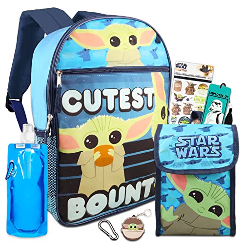 Baby Yoda Backpack and Lunch Bag Set for Kids School Bundle + More