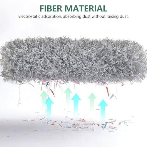 Dusters and Cobweb Brush with Extension Pole for Cleaning, Gray - view 6