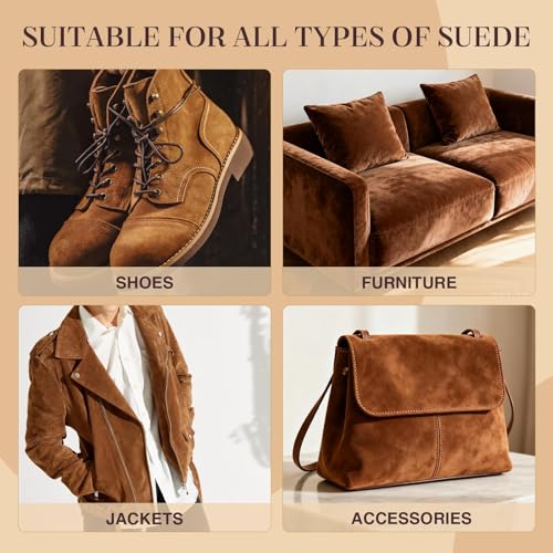 Suede Cleaning Kit, 5-Piece Nubuck Care Kit with Cleaner, Protector, Brush, Eraser for Shoe, Boot, Uggs, Handbag Suede Goods - view 3