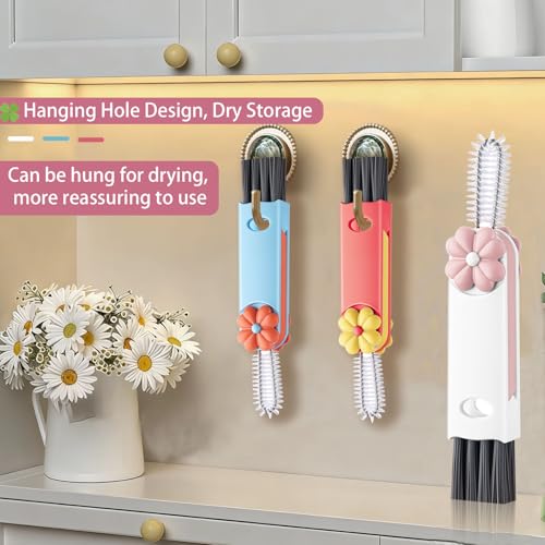 Cup Lid Gap Cleaning Brush, 3 in 1 Cup Lid Brush, Multifunctional Water Bottle Cleaning Brush, Home Kitchen Crevice Brush Tools for Tiny Cup Lid Detail, Bottle Tight Spaces Cup(3 PCS) - view 5
