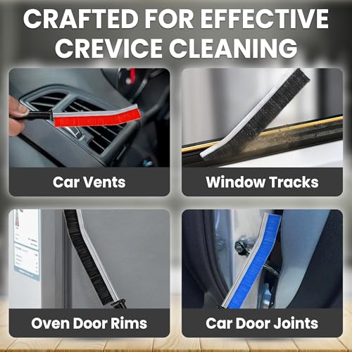 Crevice Cleaning Brush Set 6Pcs Hard Bristle Tools for Narrow Spaces - view 7