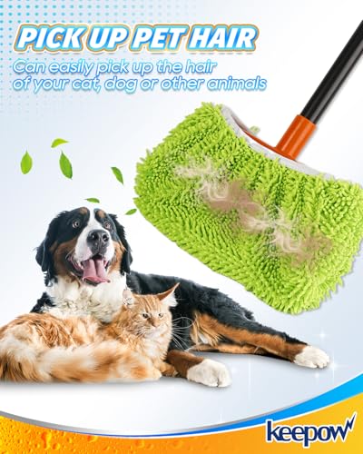 2 Pack Chenille Broom Covers for Floor & Baseboard Dusting, Washable - view 6