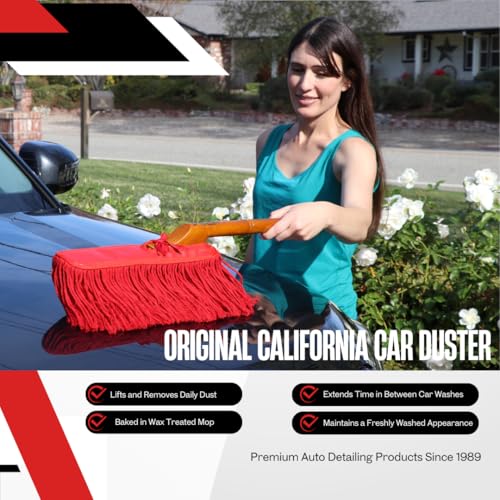62442 Standard Car Duster with Wooden Handle,Red - view 3