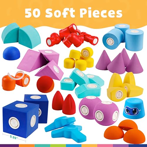 Magnetic Foam Building Blocks 50-Piece Trunk Set for Toddlers - view 5