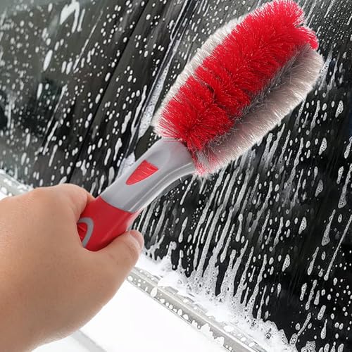 Wheel and Tire Cleaner Kit, Rim Cleaning Brush Set with Non-slip Handle - view 4