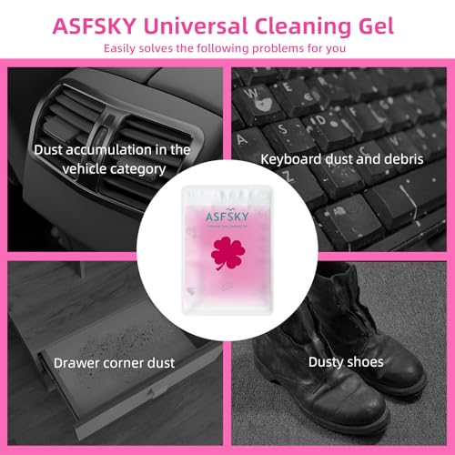 Reusable Cleaning Gel for Car Interior, Keyboard & Home – 5 Pack (90g Each), Sticky Dust & Crumb Remover, No Water Needed, Long-Lasting Dry Cleaner (Rose Red) - view 4