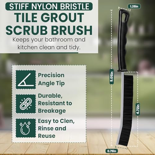 Crevice Cleaning Brush Set 6Pcs Hard Bristle Tools for Narrow Spaces - view 3