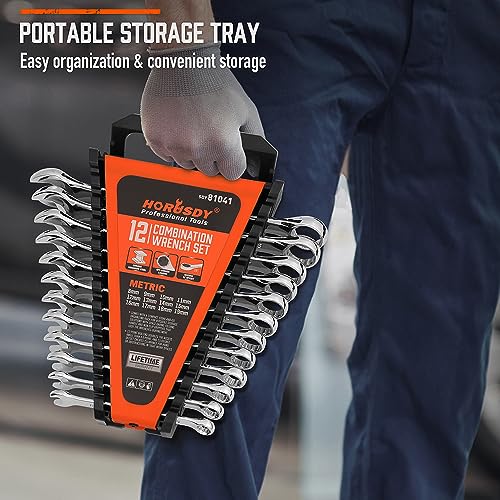 12-Piece Metric Wrench Set | Combination Wrench Set with Organizer | 12 Point | 8mm - 19mm | Chrome Vanadium Steel - view 6