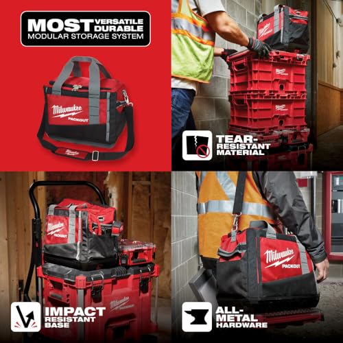 Bag tool 48-22-8321 Tool Bag, 9.6 in W, 15 in D, 12.2 in H, 2 -Pocket, Polyester, Black/Red - view 7