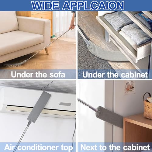 Dust Cleaner Microfiber Duster, Gap Dust Cleaning Artifact with Extension Pole & Bendable Head, Washable Extendable Gap Dusters for Sofa Bed Furniture Bottom,Ceiling Fan,Blinds (Gap Dust Cleaner) - view 5