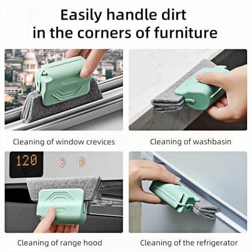 Magic Window Track Cleaner - 2025 Upgraded Groove Cleaning Brush Tools Set, Hand-held Window Track Cleaner Brushes for Gaps, Tile Lines, Shutter, Car Vents (Green, 3PCS) - view 2