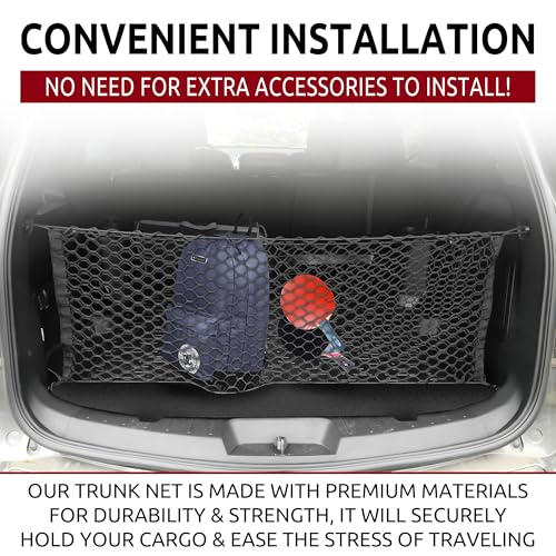 Envelope Style Automotive Elastic Trunk Mesh Cargo Net for Ford Explorer Base Sport XLT 2011-2025 - Premium Trunk Organizer and Storage - Luggage Net for SUV - Best Car Organizer for Ford Explorer - view 2