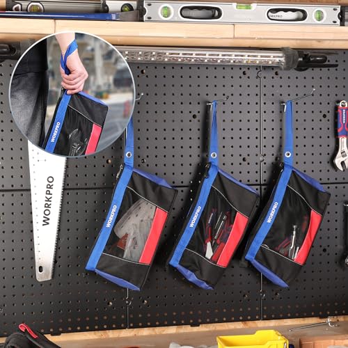 12" Tool Pouches with Zipper, Heavy-Duty Small Tool Bag, Utility small tool pouch for Tool Organizers and Storage, Mini Tool Bag, 3 Pack - view 5