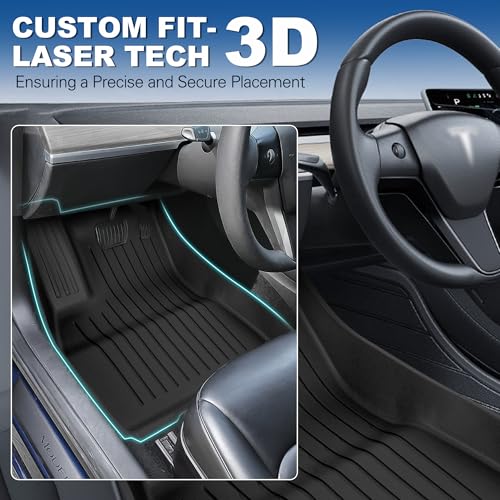 Floor Mats Fit for Tesla Model 3 Highland 2024-2026, Custom Fit All-Weather Cargo Liner Full Cover Car Mats with Front Rear Cargo Mat Trunk Floor Mat Interior Accessories - view 5