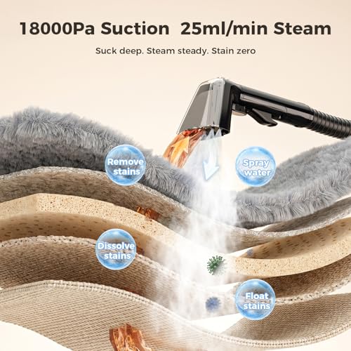 Portable Carpet Steam Cleaner, 18KPa Upholstery Cleaner Machine - view 2