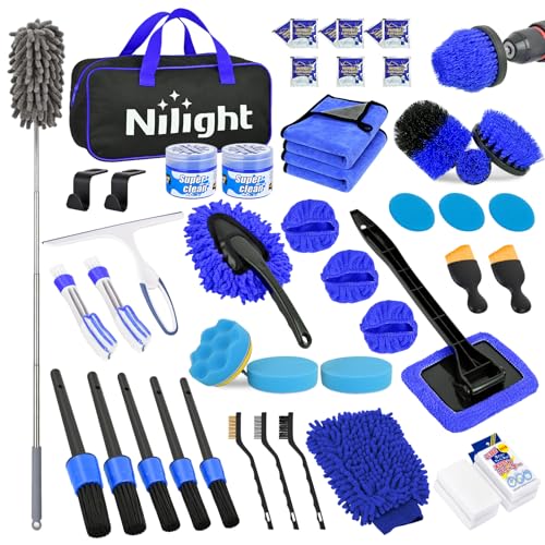52PCS Car Detailing Kit for Interior Exterior Car Care, Blue