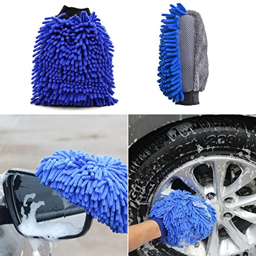 Car Wash Brush with Long Handle, Cleaning Mop Car Wash Kit,Blue - view 5